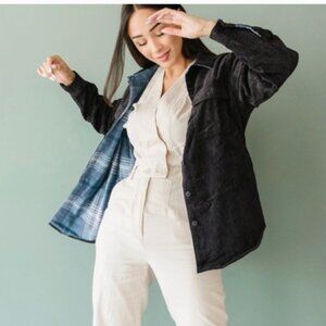 Lovetree 2 in 1 reversible corduroy and flannel shacket size small